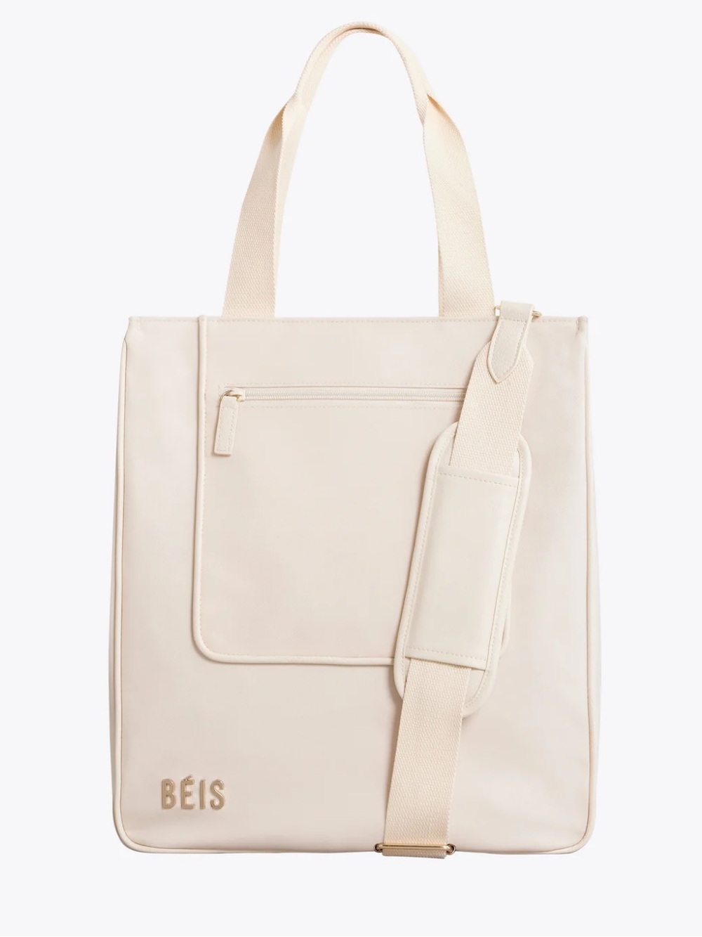 BEIS Beige North to South Tote with Detachable Shoulder Strap New With Tags